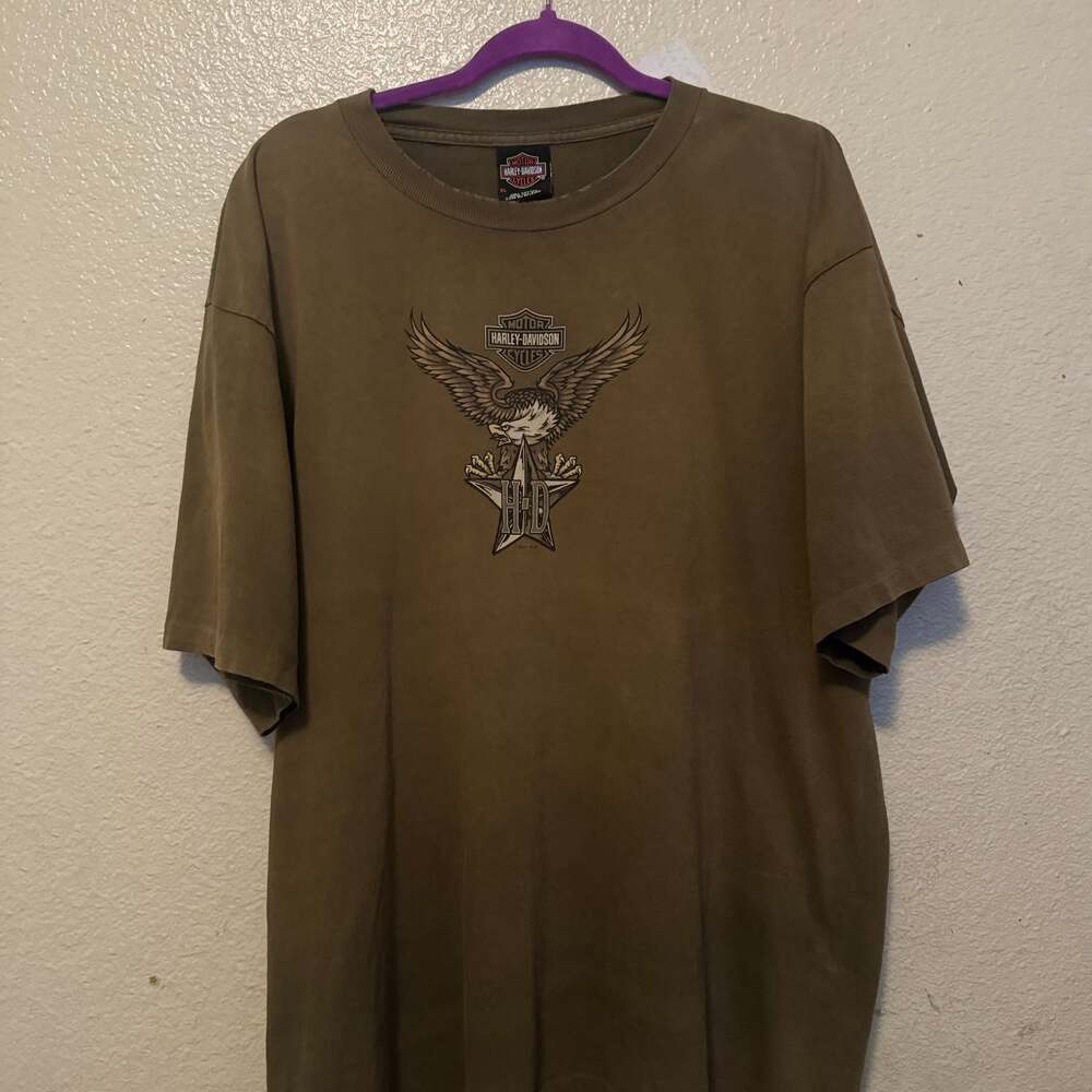 Harley Davidson Motorcycles Live Free Ride Free Eagle Skull Graphic T-Shirt